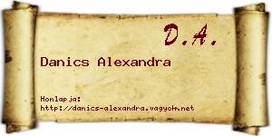 Danics Alexandra névjegykártya